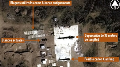 Imágenes de satélite revelan misteriosos 'supercañones' chinos