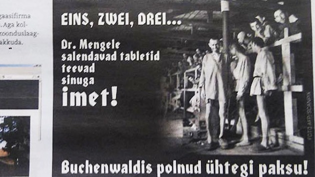 Estonia: fotos de prisioneros de Buchenwald para promocionar píldoras para adelgazar