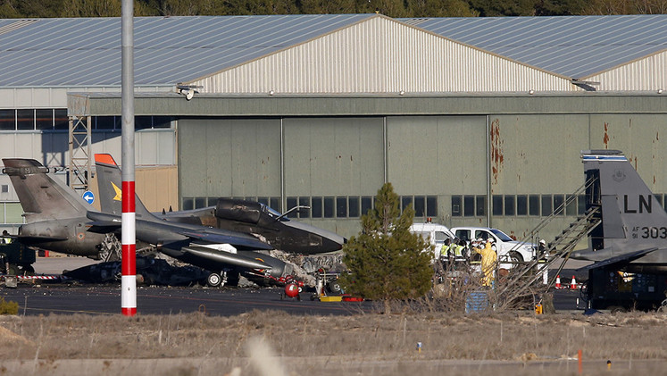 El avión de la OTAN se estrelló en Albacete por un fallo en el despegue