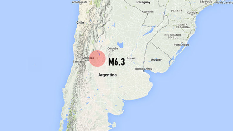 Un sismo de magnitud 6,3 se registra en Argentina