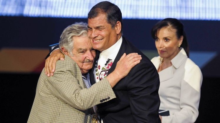 Rafael Correa en la despedida de José Mujica: "Vamos a extrañar mucho a Pepe"
