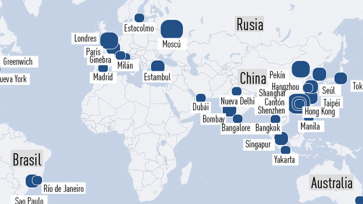 Mapa: ¿En qué ciudades viven los más ricos del planeta? 