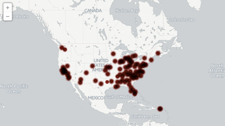 La sangre que cubre EE.UU.: Impactante mapa interactivo de todos los tiroteos de los últimos años