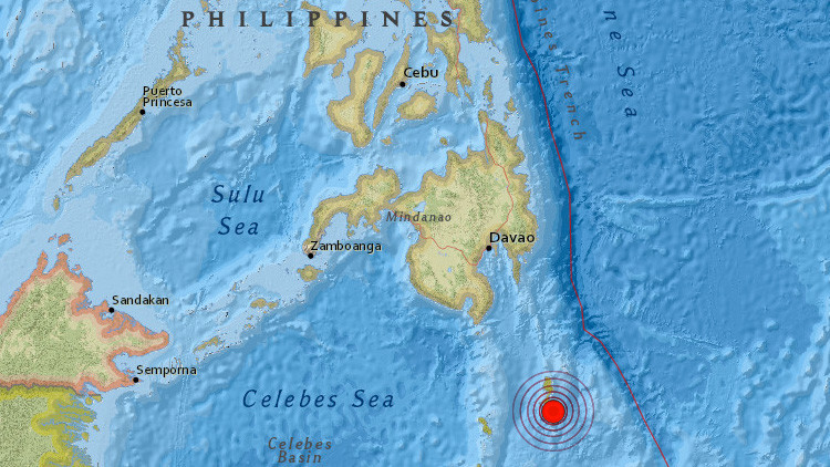 Sismo de magnitud 6,4 frente a las costas de Filipinas