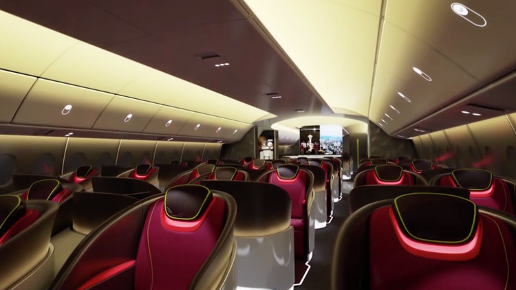 Cielo azul y estrellas se incorporarán al futurista avión de pasajeros de Boeing (video)