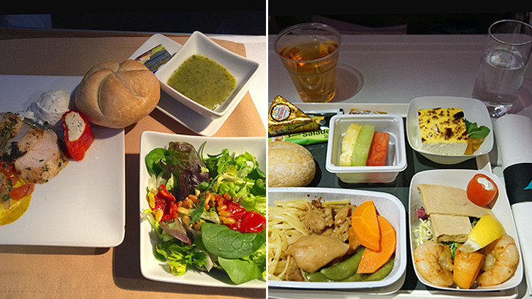 Sorprendente: ¿Cómo difiere la comida en la clase económica y ejecutiva de una misma aerolínea?