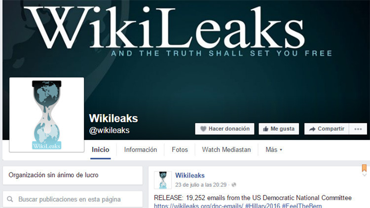 Facebook admite que bloqueó revelaciones de Wikileaks tras ser acusado de censura