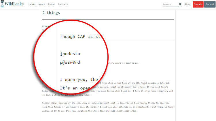 WikiLeaks revela la 'sencilla' contraseña del correo electrónico de Podesta