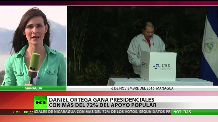 Ortega gana las elecciones presidenciales en Nicaragua con el 72% de los votos