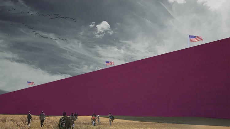 Un estudio mexicano diseña para Trump un muro rosa con una cárcel para 11 millones de personas