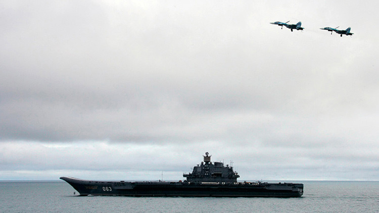 8 buques de guerra de la OTAN escoltaban al portaaviones ruso Admiral Kuznetsov al Mediterráneo