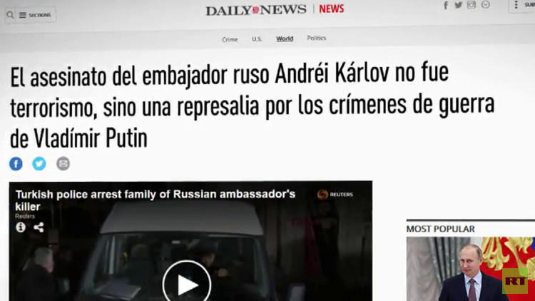 Columnista de un diario de EE.UU. justifica el asesinato del embajador ruso