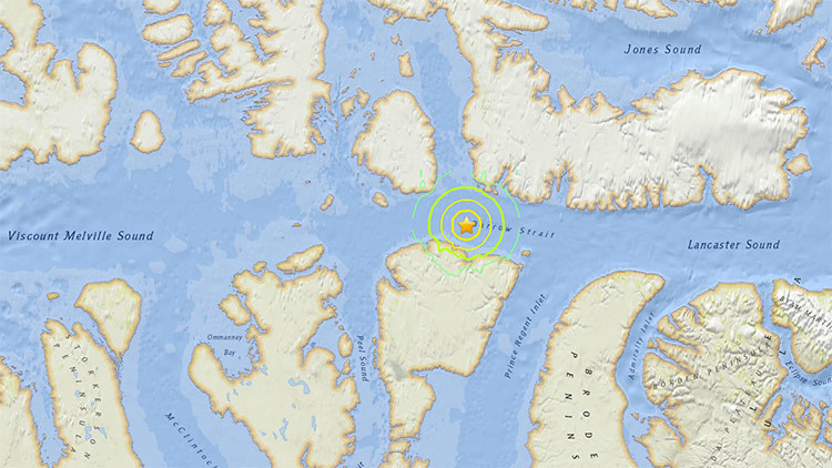 Un sismo de magnitud 5,8 sacude el norte de Canadá