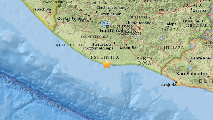 Se registra un sismo de magnitud  5,3 en Guatemala