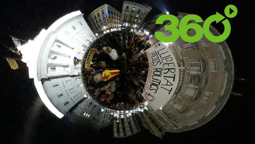 Manifestación en Barcelona por la libertad de los "presos políticos" en 360º