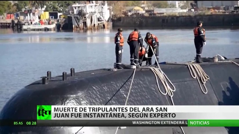 La muerte de los tripulantes del ARA San Juan fue instantánea, asegura un experto