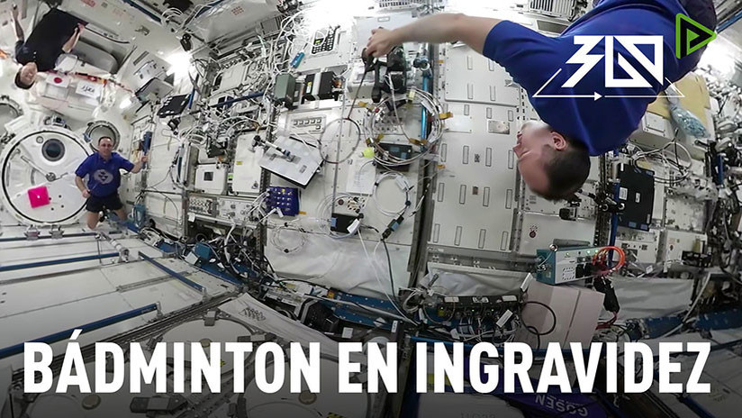 Space 360º: Tripulación de la Estación Espacial Internacional juega al bádminton en la ingravidez