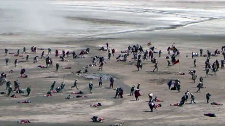 VIDEO: Bolivia recrea una victoria sobre Chile en una batalla para respaldar su demanda marítima