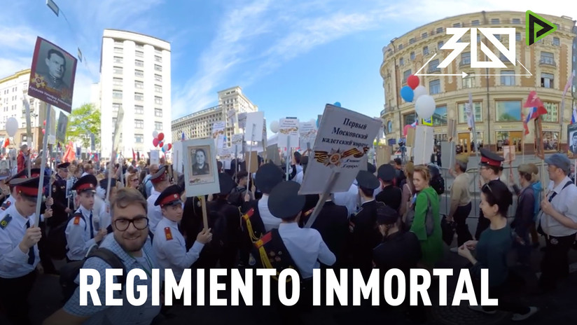 Regimiento Inmortal en 360°: Marcha multitudinaria durante el del Día de la Victoria en Moscú