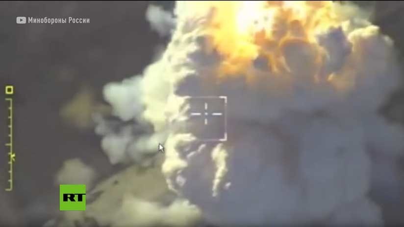 VIDEO: Rusia muestra un ataque aéreo contra el Frente Al Nusra en Idlib
