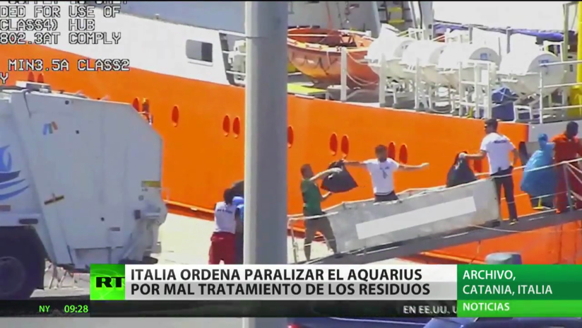 Italia ordena paralizar el barco Aquarius por gestionar mal sus residuos