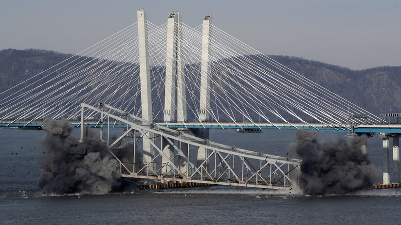 VIDEO: El momento de la demolición de una parte del puente Tappan Zee en Nueva York