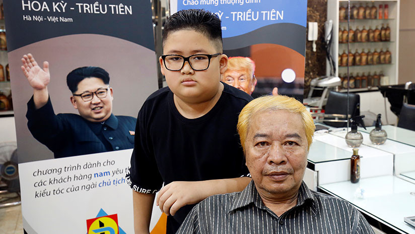 Los peinados de Trump y Kim Jong-un se ponen de moda en Vietnam (FOTOS)