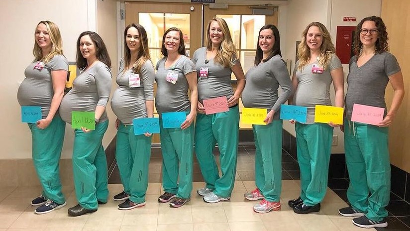 Nueve enfermeras de la sala de partos de un hospital de EE.UU. están embarazadas al mismo tiempo