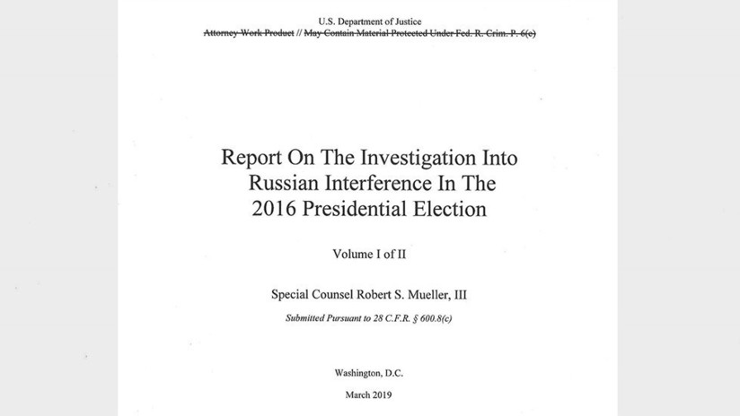 EE.UU.: Hacen público el informe de Mueller sobre la presunta trama rusa