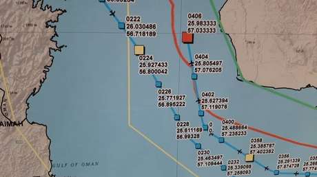 Irán publica un mapa detallado con la ruta y el punto de derribo del dron de EE.UU.
