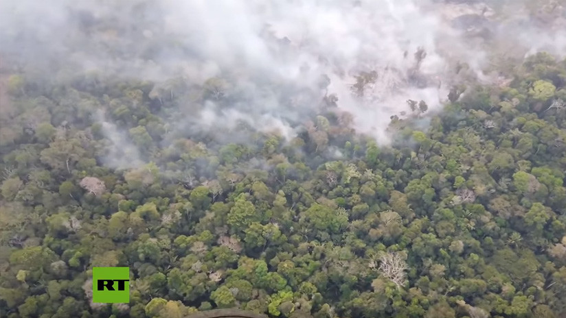 VIDEOS: Humo denso y bosques en llamas a vista de pájaro sobre la Amazonia brasileña