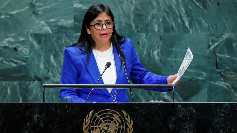 Delcy Rodríguez en la ONU: "EE.UU. ejerce un nuevo tipo de terrorismo que usa bancos en vez de bombas" (VIDEO)