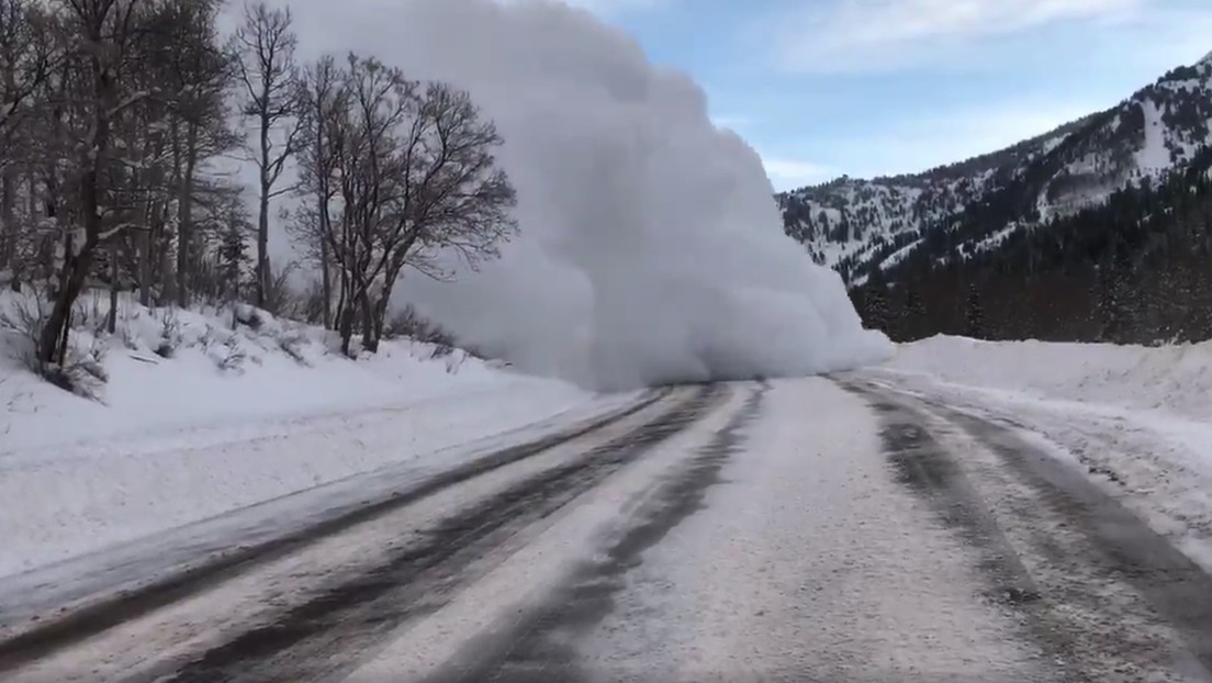 VIDEO: Captan una impresionante avalancha que cubre de nieve una carretera en EE.UU.