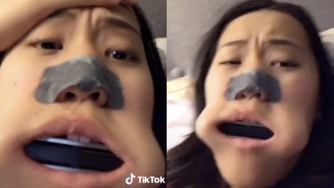 VIDEO: Una 'tiktoker' se mete una armónica en la boca y se arrepiente enseguida