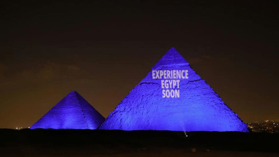 Las pirámides de Egipto instan a mantener el aislamiento durante la pandemia (FOTOS)