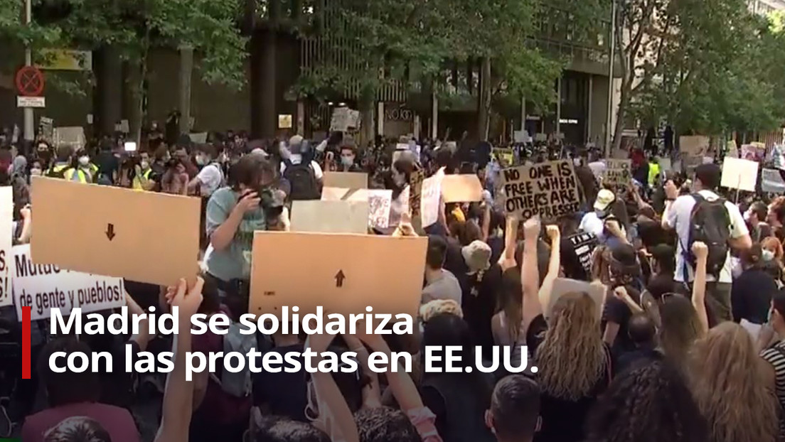 VIDEO: Miles de manifestantes en Madrid se solidarizan con las protestas en EE.UU. por la muerte de George Floyd