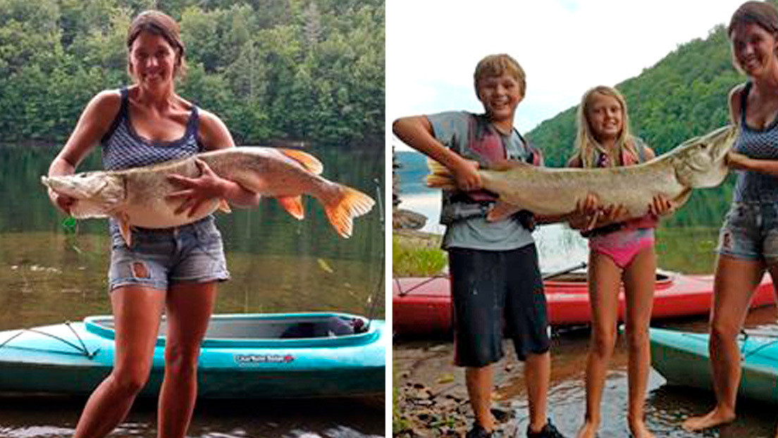 Una mujer pesca un lucio de tamaño "increíble" e iguala un récord de 40 años