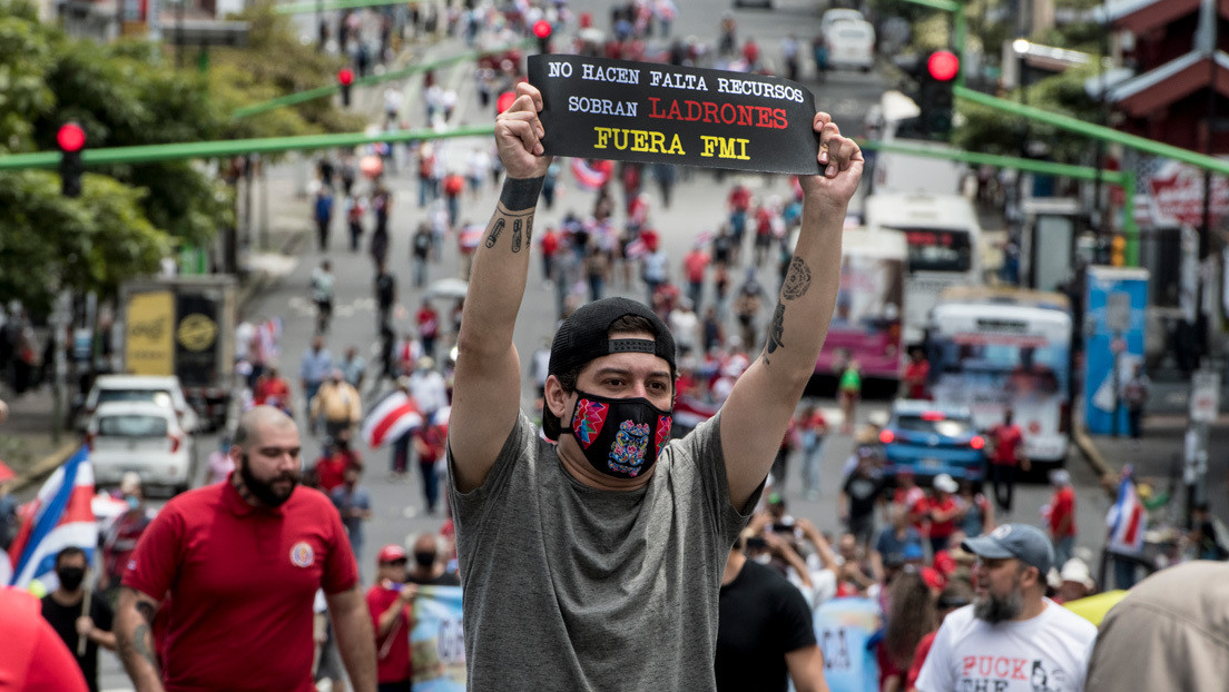 Continúan protestas en Costa Rica contra un préstamo del FMI por 1.750 millones de dólares, pese a que el Gobierno retiró la propuesta inicial