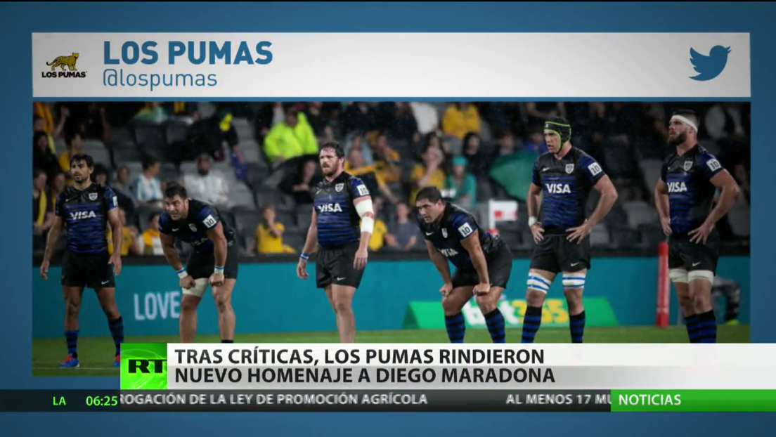 Tras críticas, los Pumas rindieron un vistoso homenaje a Maradona
