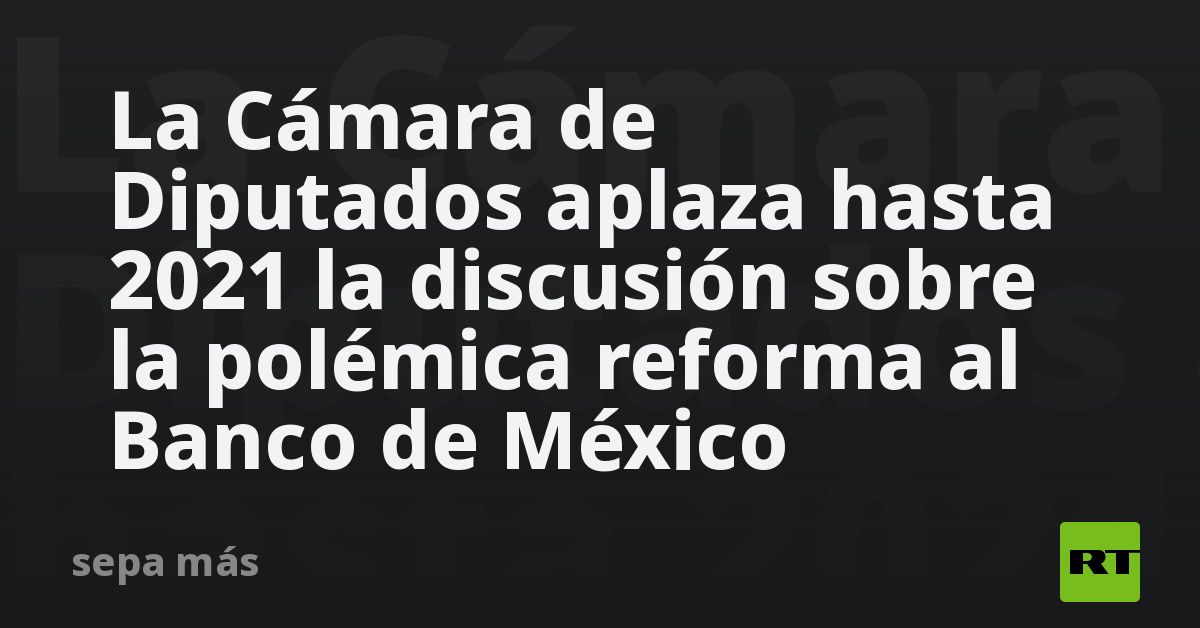 La Cámara De Diputados Aplaza Hasta 2021 La Discusión Sobre La Polémica ...