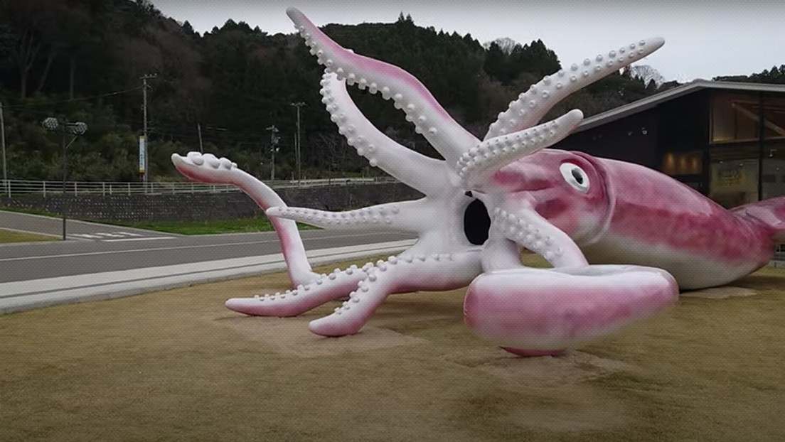 VIDEO: Construyen una enorme estatua de un calamar con el dinero de la subvención por covid-19 en una ciudad japonesa
