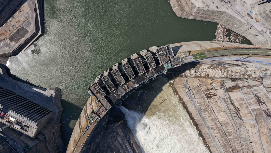 Сonstrucción de la central hidroeléctrica de Baihetan, China, el 22 de abril de 2021