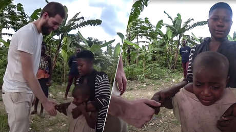 Una niña africana ve por primera vez a un hombre blanco y rompe a llorar al pensar que era un fantasma que se la iba a comer (VIDEO)