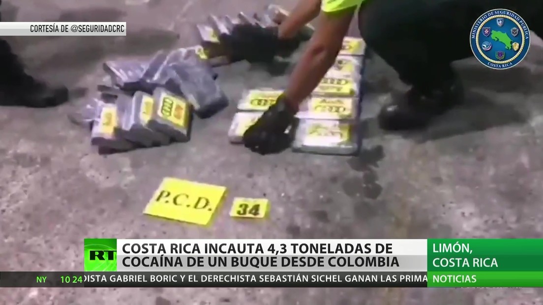 Costa Rica: Incautan 4,3 toneladas de cocaína oculta en un contenedor procedente de Colombia