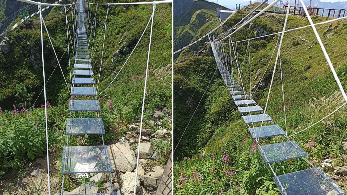 Inauguran un puente turístico móvil y transparente a más de 2.300 metros de altura en Sochi