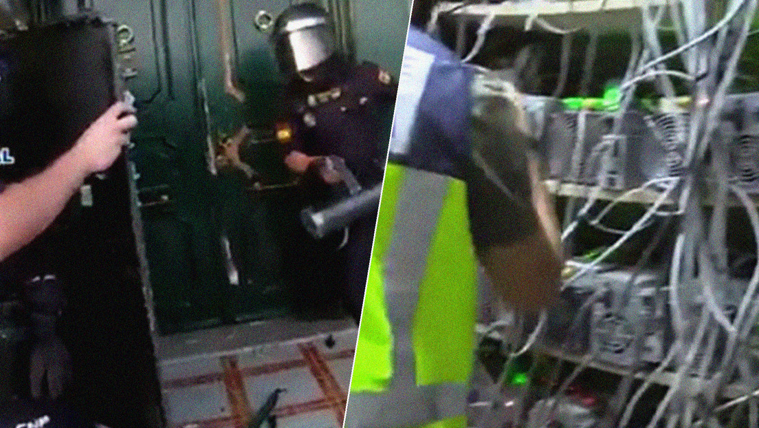 Policías irrumpen en una granja ilegal de minería de criptomonedas en España (VIDEO)