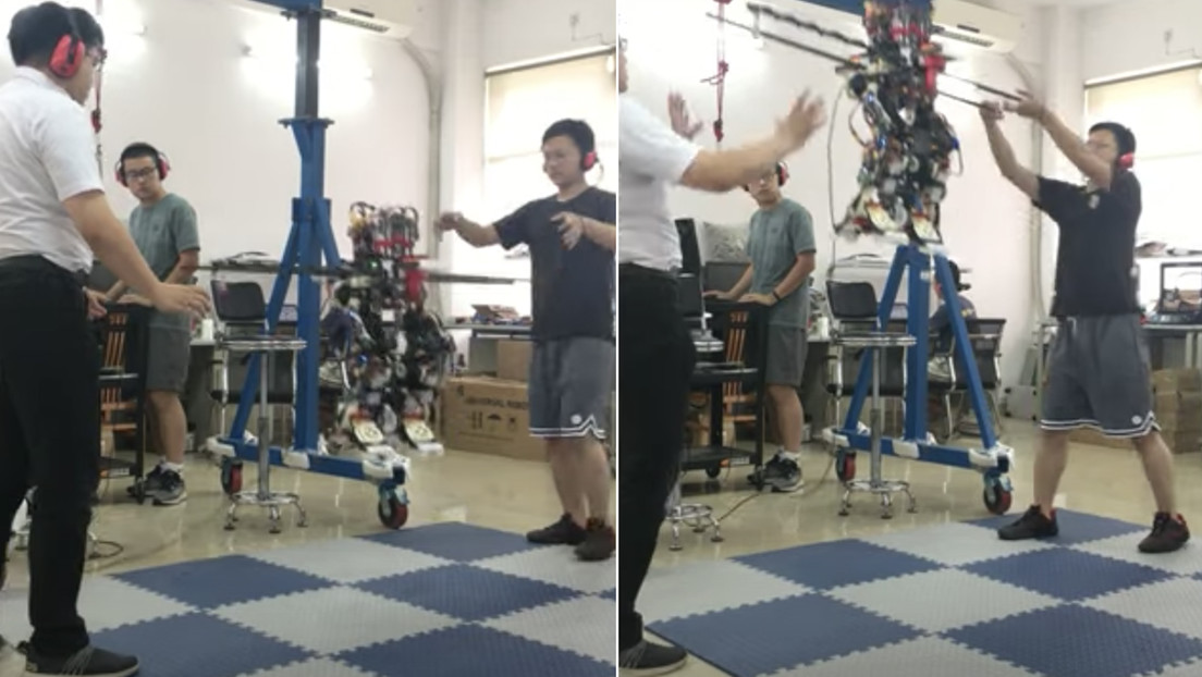 VIDEO: Desarrollan un robot volador bípedo en China