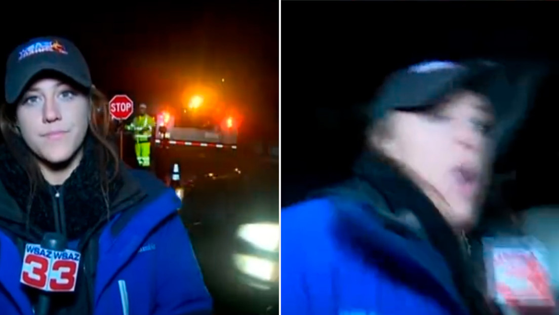 "Así es la televisión en vivo": un coche atropella a una corresponsal y esta sigue con su informe como si nada (VIDEO)