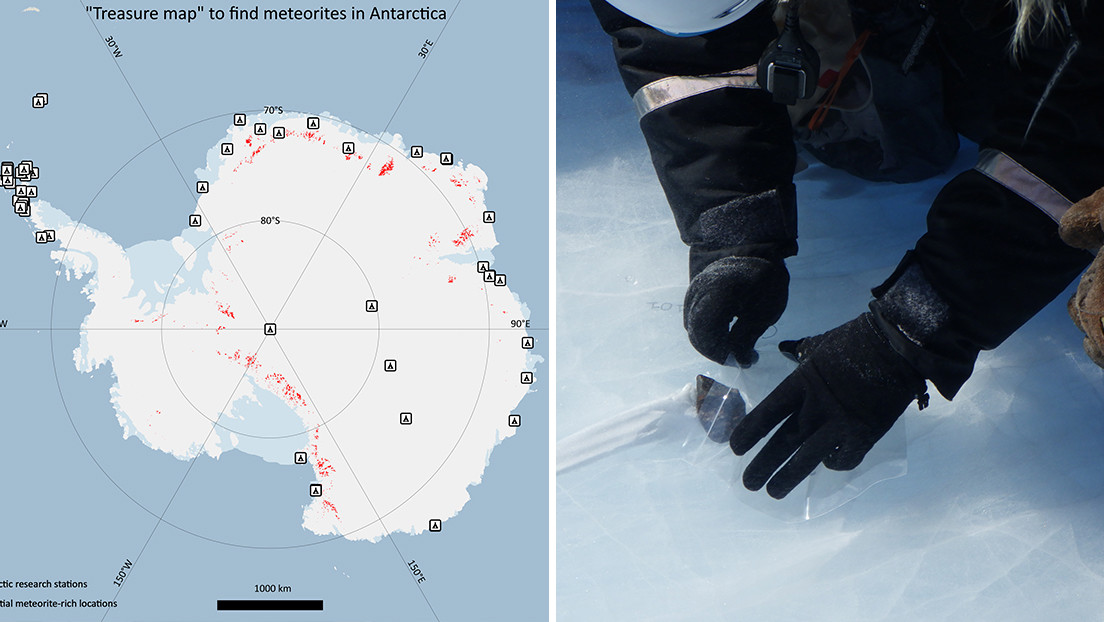 Crean un 'mapa del tesoro' que calcula que hay hasta 300.000 meteoritos sin descubrir en los campos de hielo de la Antártida