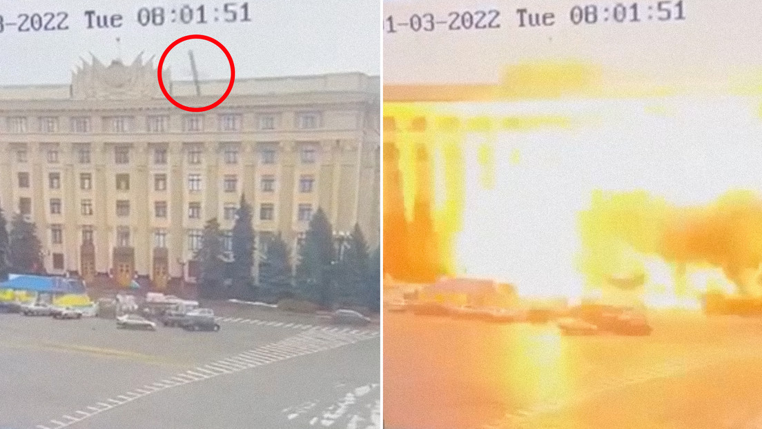 Reportan una fuerte explosión en Járkov que afectó a la sede del gobierno local